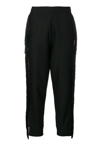 fringed trim track pants