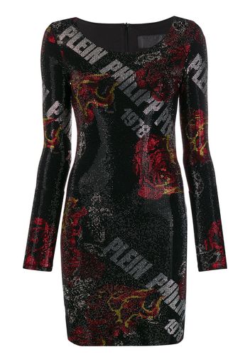 Philipp Plein embellished mini dress - Black