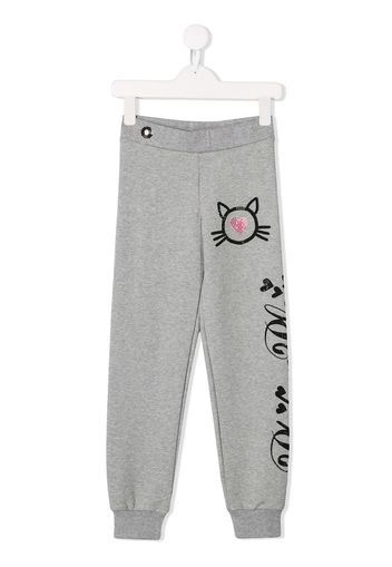 Philipp Plein Crystal Cat track pants - Grey