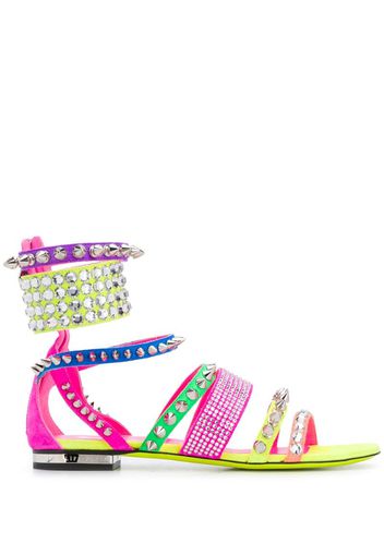 studded colour-block sandals