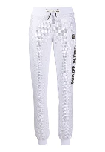 studded cotton blend track pants