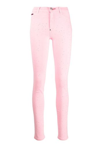 high-rise crystal-embellished jeggings