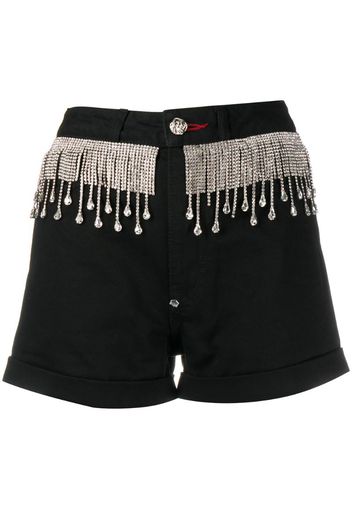 crystal-fringed shorts