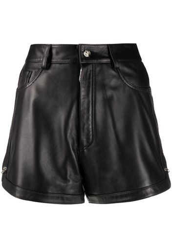 Philipp Plein pin-embellished leather shorts - Black