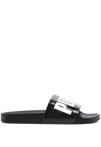 Philipp Plein logo-print sandals - Black