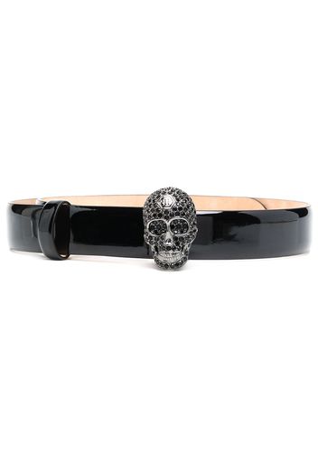 Philipp Plein crystal-skull belt - Black