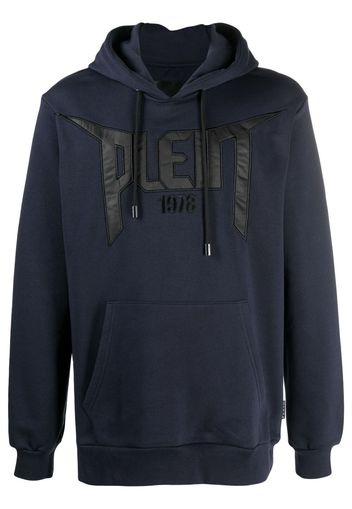 Philipp Plein appliqué logo patch hoodie - Blue