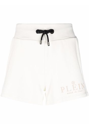 Philipp Plein Iconic logo-print drawstring shorts - Neutrals