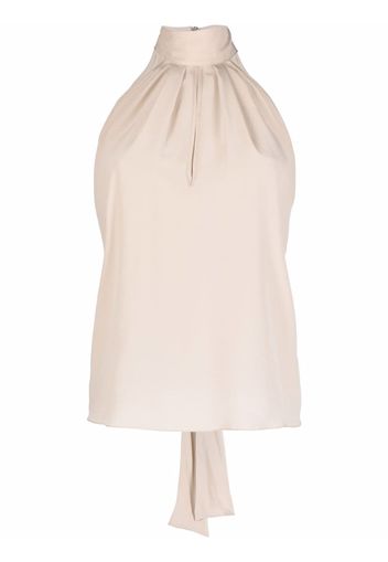 Philipp Plein high-neck chiffon top - Neutrals