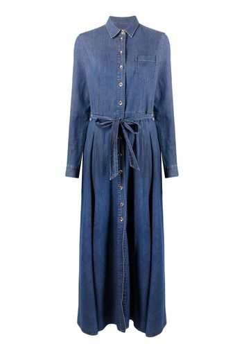 Philipp Plein denim maxi shirt dress - Blue