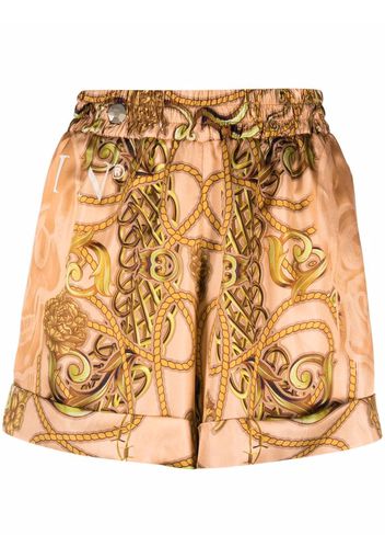 Philipp Plein baroque print shorts - Neutrals