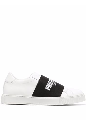 Philipp Plein logo-print slip-on trainers - White