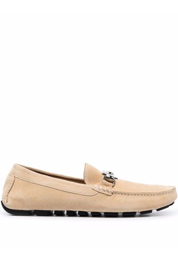 Philipp Plein suede logo plaque moccasins - Neutrals