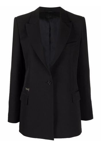 Philipp Plein logo patch tailored blazer - Black