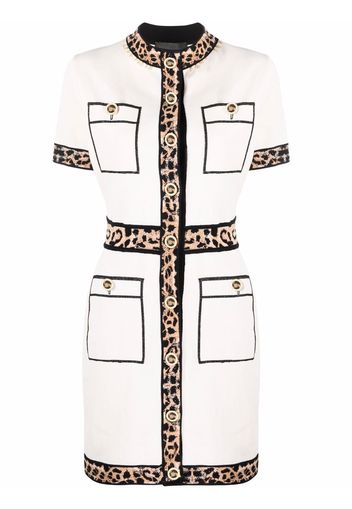 Philipp Plein leopard trim dress - Neutrals