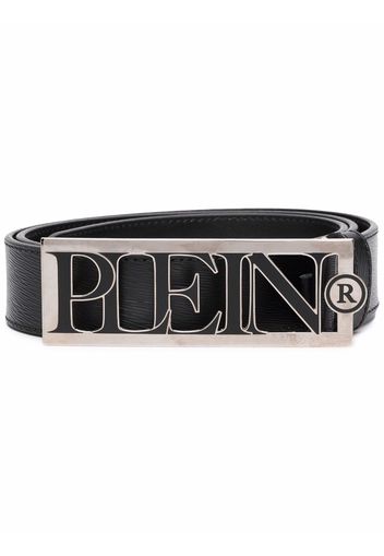 Philipp Plein logo-plaque leather belt - Black