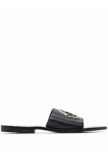 Philipp Plein logo plaque sandals - Black