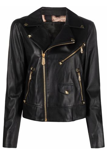 Philipp Plein studded biker jacket - Black