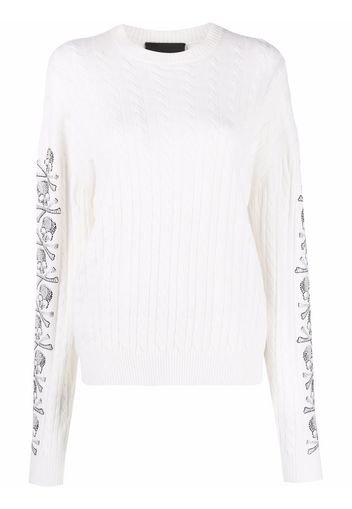 Philipp Plein sequin skull pullover jumper - Neutrals