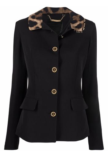 Philipp Plein leopard collar Cady jacket - Black