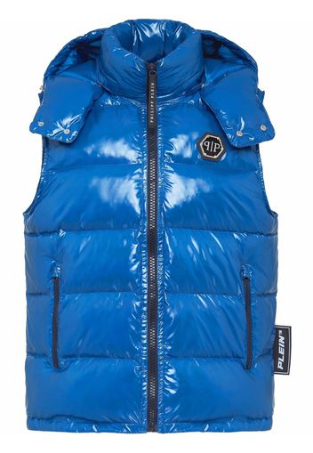 Philipp Plein high-shine padded gilet - Blue