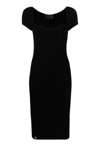 Philipp Plein rib-knit midi dress - Black