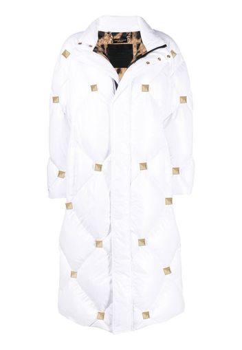 Philipp Plein studded quilted puffer down jacket - White