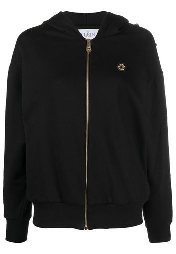 Philipp Plein studded zip-front hoodie - Black