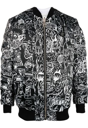 Philipp Plein skull-print bomber jacket - Black