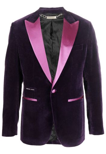 Philipp Plein single-breasted velvet blazer - Purple