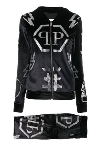 Philipp Plein logo-studded hoodie tracksuit - Black