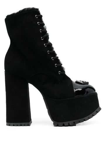 Philipp Plein Hexagon platform 130mm platform boots - Black