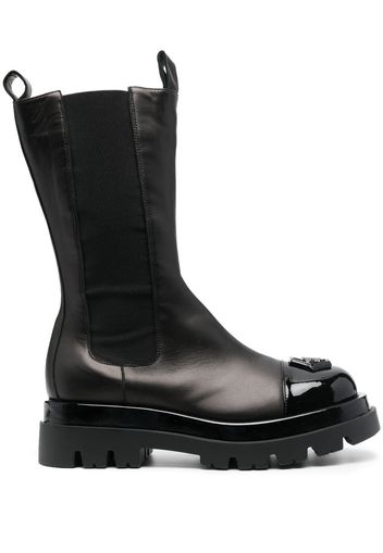 Philipp Plein Hexagon leather biker boots - Black