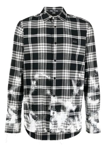 Philipp Plein Gothic Plein checked cotton shirt - Black