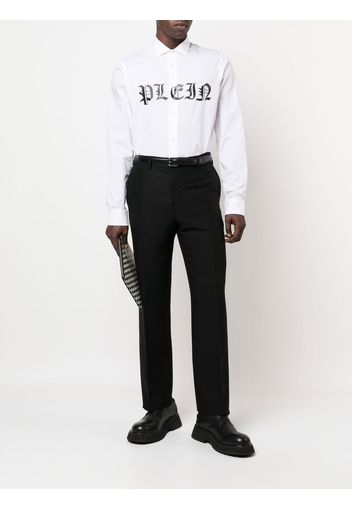 Philipp Plein logo-print long-sleeve shirt - White