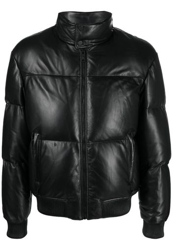 Philipp Plein logo-embellished collar padded jacket - Black