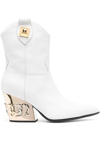 Philipp Plein Gothic Plein CowBoy 80mm ankle boots - White