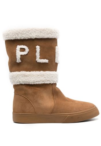 Philipp Plein shearling-lined suede boots - Neutrals