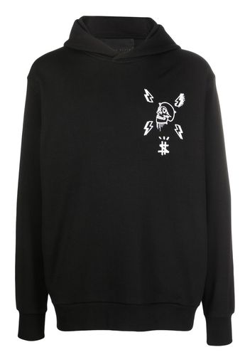 Philipp Plein skull graphic-print hoodie - Black