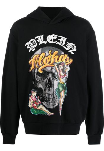 Philipp Plein Hawaii graphic-print hoodie - Black