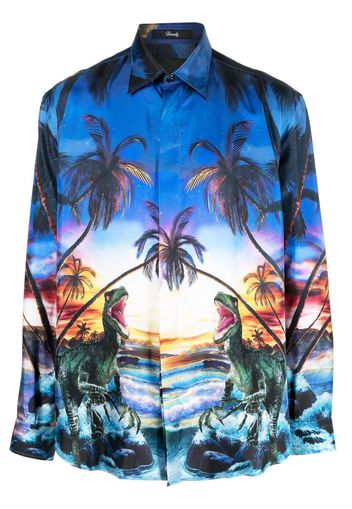 Philipp Plein Hawaii printed shirt - Blue