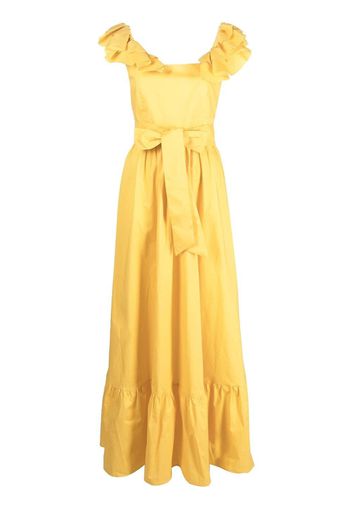 Philipp Plein ruffle-detail cotton dress - Yellow