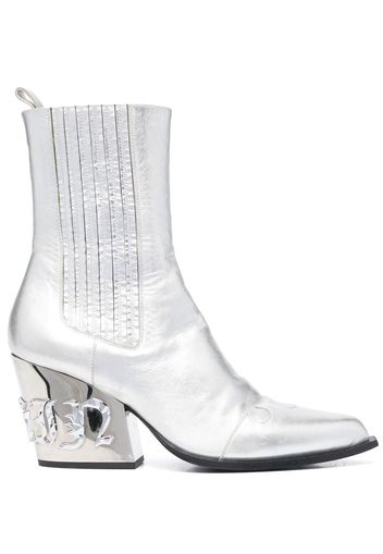 Philipp Plein Gothic 85mm mid-calf boots - Silver