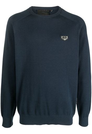 Philipp Plein logo-plaque jumper - Blue