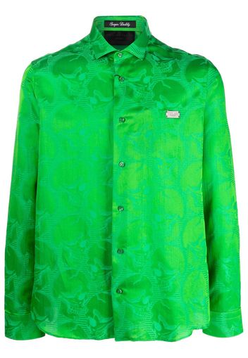 Philipp Plein skull pattern jacquard shirt - Green