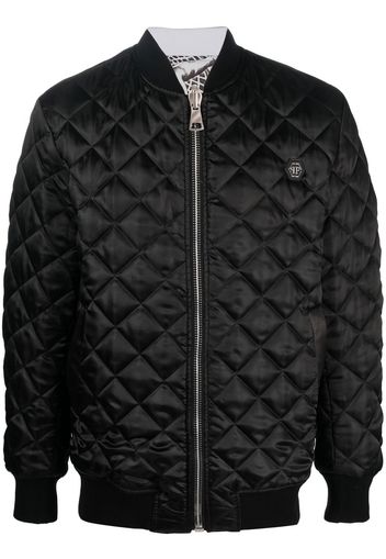 Philipp Plein reversible quilted bomber jacket - White