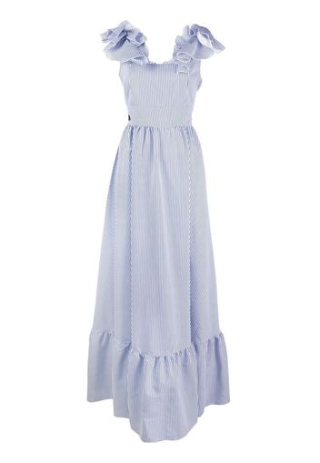 Philipp Plein ruffle detail maxi dress - 07 LIGHT BLUE