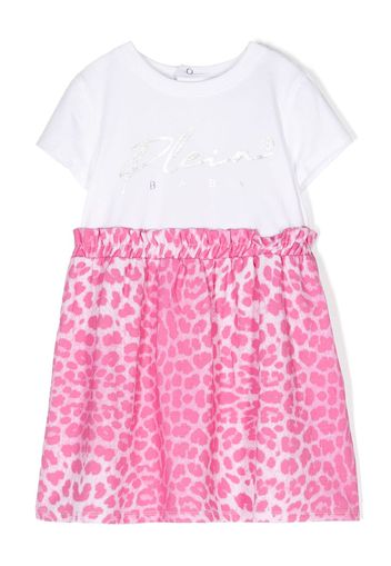 Philipp Plein Junior cheetah-print A-line dress - Pink