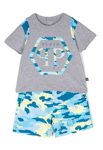 Philipp Plein Junior logo-detail two-piece set - Blue