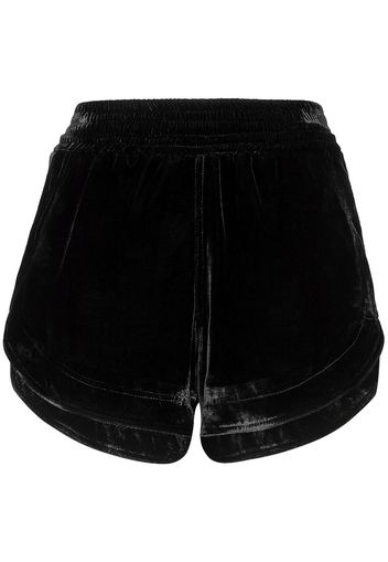Philipp Plein velvet elasticated-waist shorts - Black